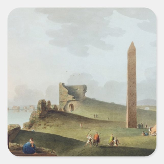 The Obelisks at Alexandria, called Cleopatra's Nee Square Sticker (Front)