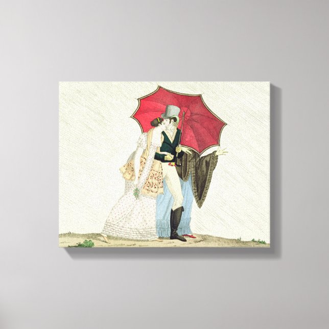 The Obliging Umbrella, plate 40 from 'Le Bon Genre Canvas Print (Front)