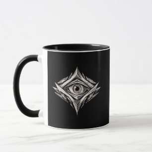 The Observer Core – Geometric Eye of Awareness Art Mug