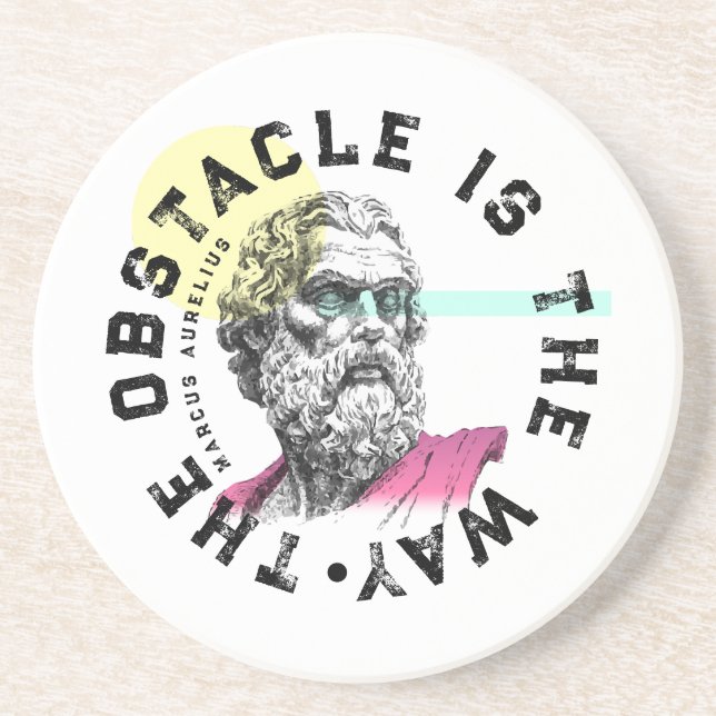 The Obstacle Is The Way – Marcus Aurelius Quote Coaster (Front)
