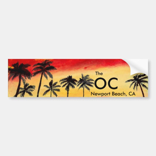 The OC Newport Beach California Bumper Sticker Art (Front)