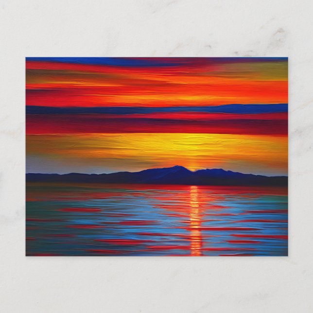 The ocean at sunset abstract postcard (Front)