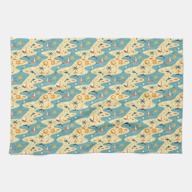 The Ocean Breeze Puts My Mind At Ease Tea Towel (Horizontal)