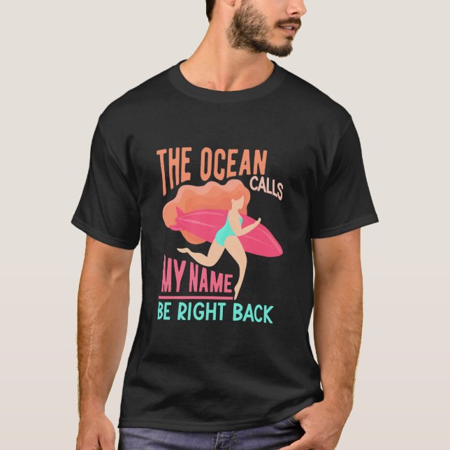 The Ocean Calls Surfer T-Shirt (Front)