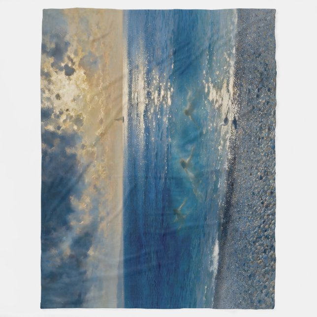 The Ocean Keeps Secrets – A Compelling Seascape Fleece Blanket (Front)
