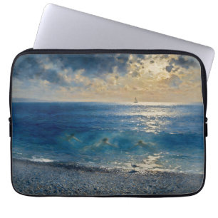The Ocean Keeps Secrets – A Compelling Seascape Laptop Sleeve