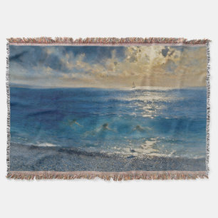 The Ocean Keeps Secrets – A Compelling Seascape Throw Blanket