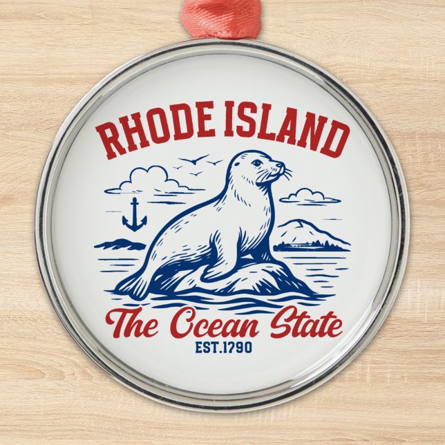 The Ocean State Seal – Rhode Island  Metal Tree Decoration (Creator Uploaded)