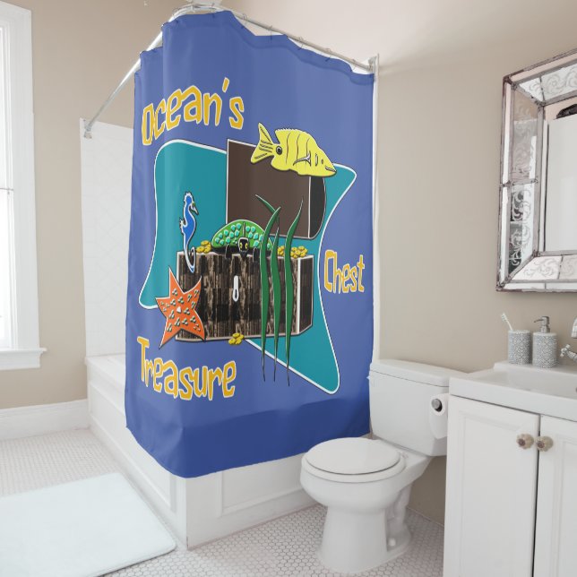 The ocean's treasure chest   shower curtain (In Situ)