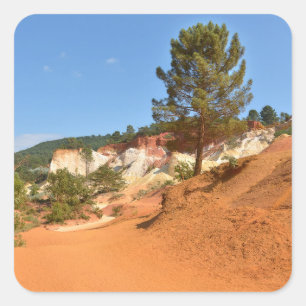 The ochre of Luberon in France Postcard Square Sticker