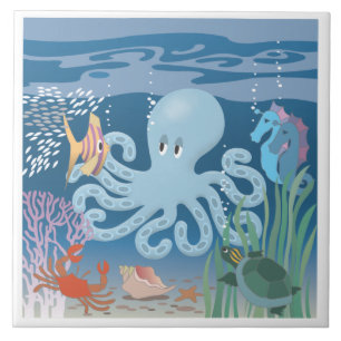 The Octopus large ceramic tile