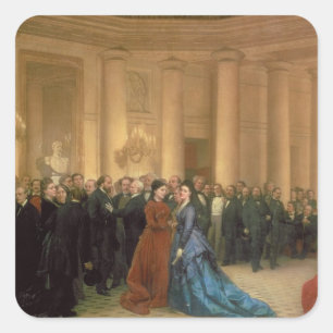 The Odeon Theatre, Paris, 1869 (oil on canvas) Square Sticker