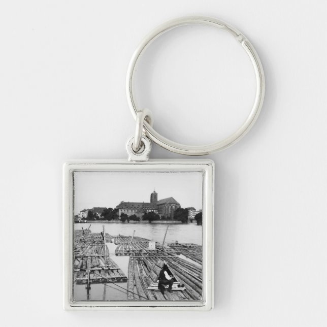 The Oder at Breslau  Poland, c.1910 Key Ring (Front)