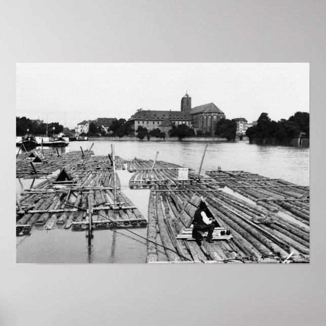 The Oder at Breslau  Poland, c.1910 Poster (Front)