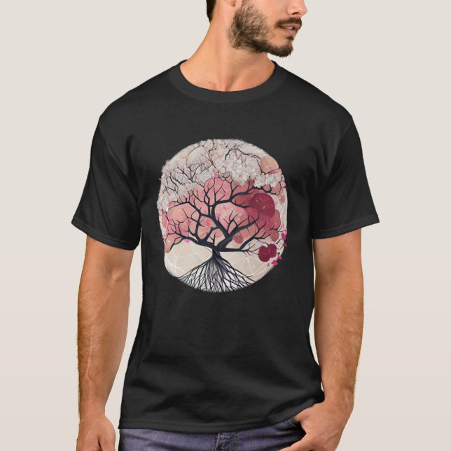 The of Spring Cherry Blossom Tree of Life T-Shirt (Front)