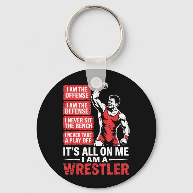 The OffenseDefense On Wrestler Wrestling Key Ring (Front)