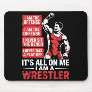 The OffenseDefense On Wrestler Wrestling Mouse Pad
