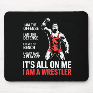 The OffenseDefense On Wrestler Wrestling Mouse Pad