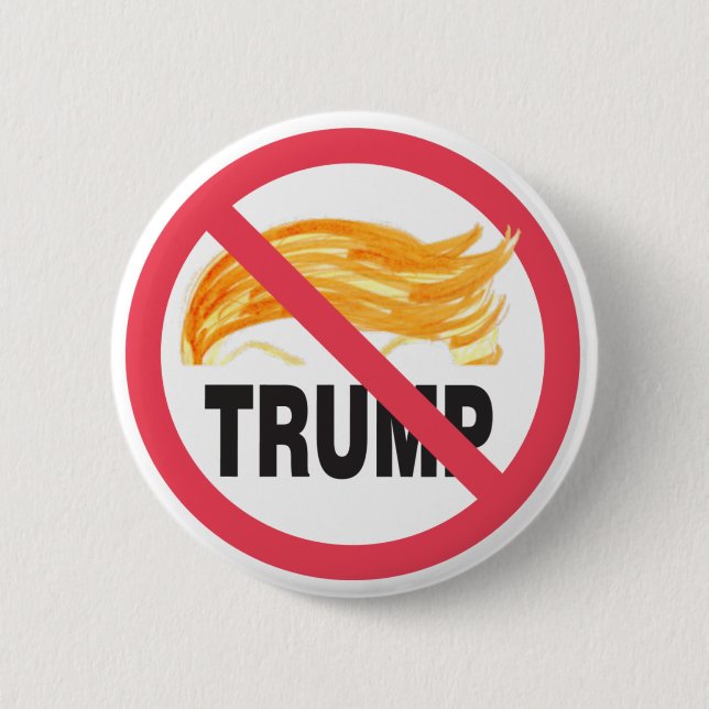 The offical NO TRUMP ZONE button. 6 Cm Round Badge (Front)