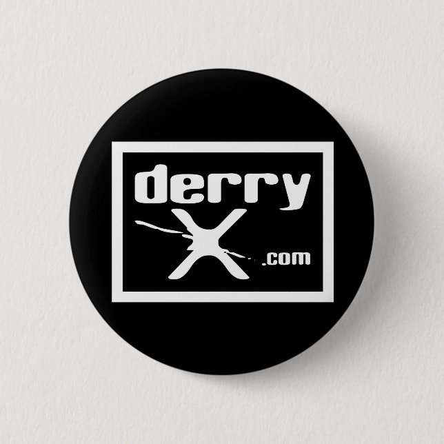 The official derryX button in black (Front)