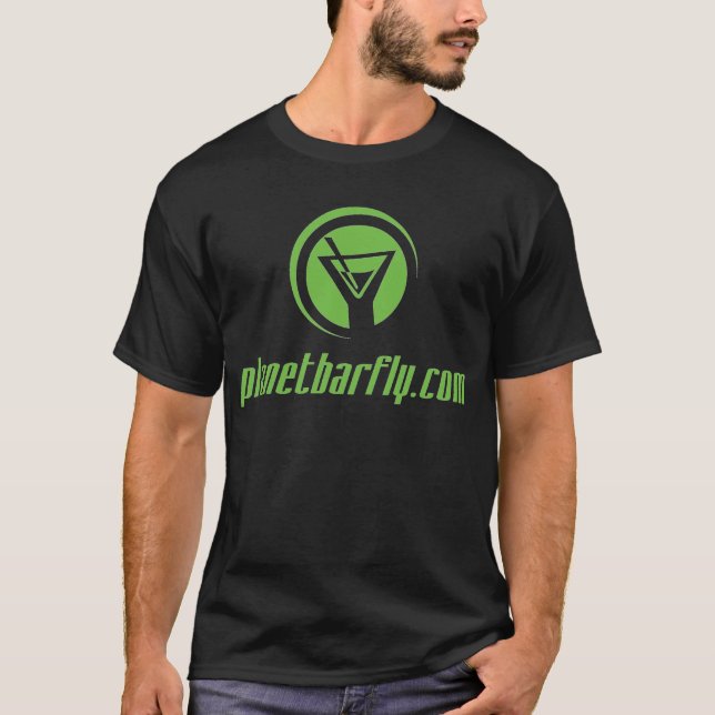 The official planetbarfly.com logo in green T-Shirt (Front)