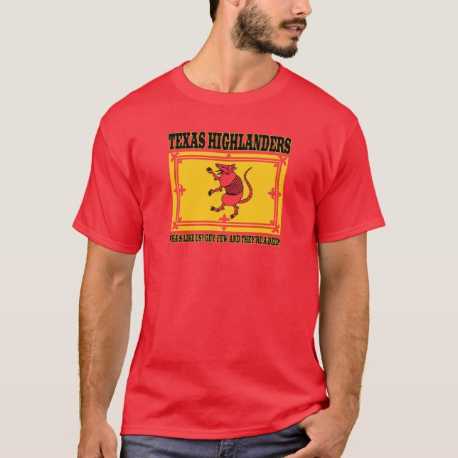 The Official Texas Highlander Dillo Rampant Tee (Front)