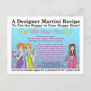 The Oh! Pear Martini Recipe Postcard