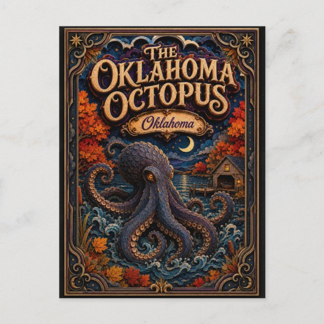 The Oklahoma Octopus Oklahoma Popcut Legends Postcard (Front)