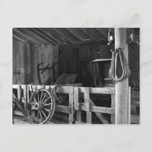 The old Barn - black n white Postcard