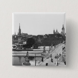 The old bridge over the River Main 15 Cm Square Badge