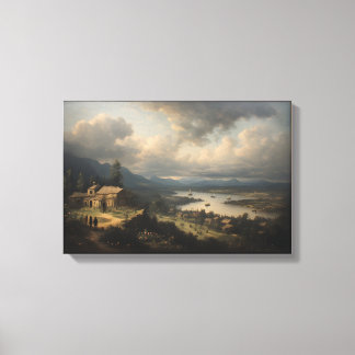 The Old Harbour at Eventide Canvas Print
