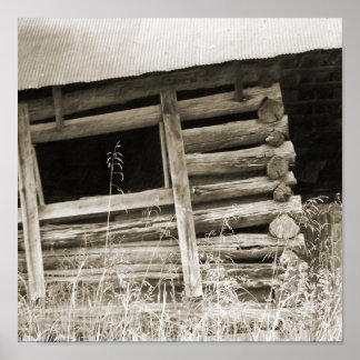 The Old Log Cabin Poster
