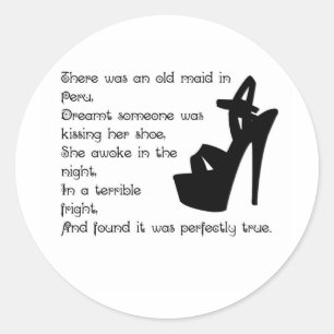 The Old Maid in Peru Classic Round Sticker