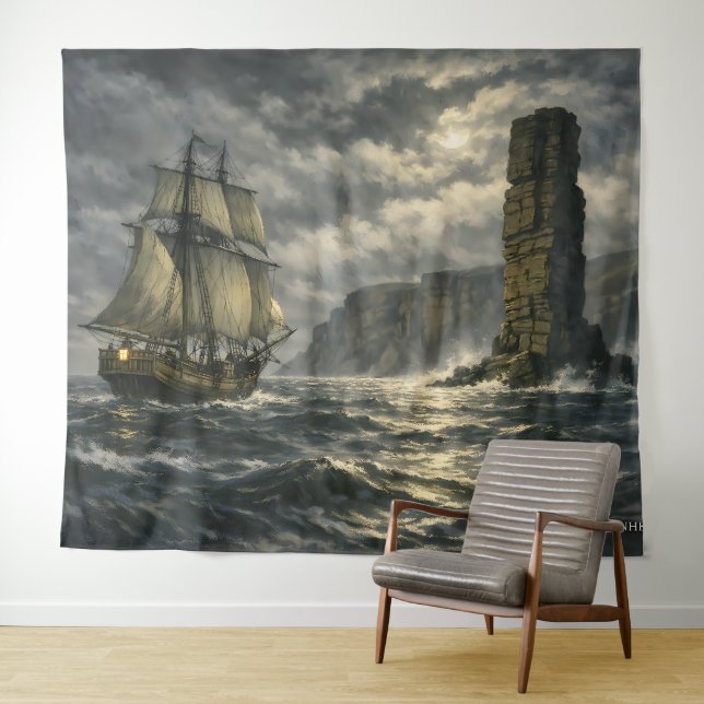 The Old Man of Hoy by BurnsInHell Tapestry (In Situ (Horizontal))
