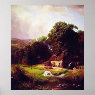 The old Mill by Albert Bierstadt Poster