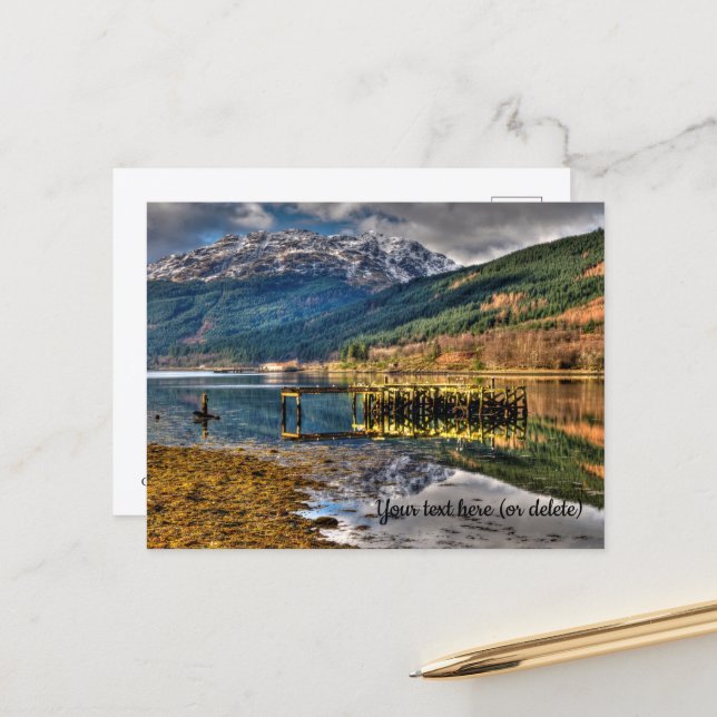 The old pier, Loch Long, Arrochar, Postcard (Front/Back In Situ)