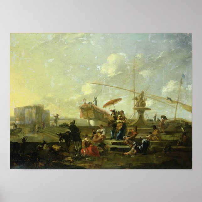 The Old Port of Genoa Poster (Front)