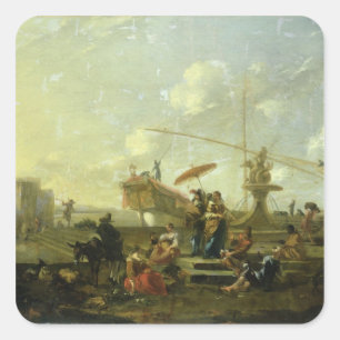 The Old Port of Genoa Square Sticker