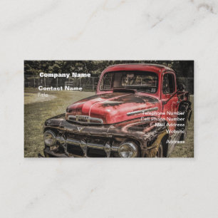 The Old Red Antique Truck Business Card