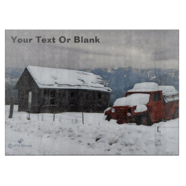 The Old Red Truck Cutting Board (Front)