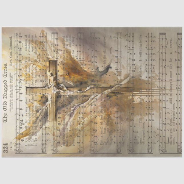 The old Rugged Cross  Tissue Paper (Front)