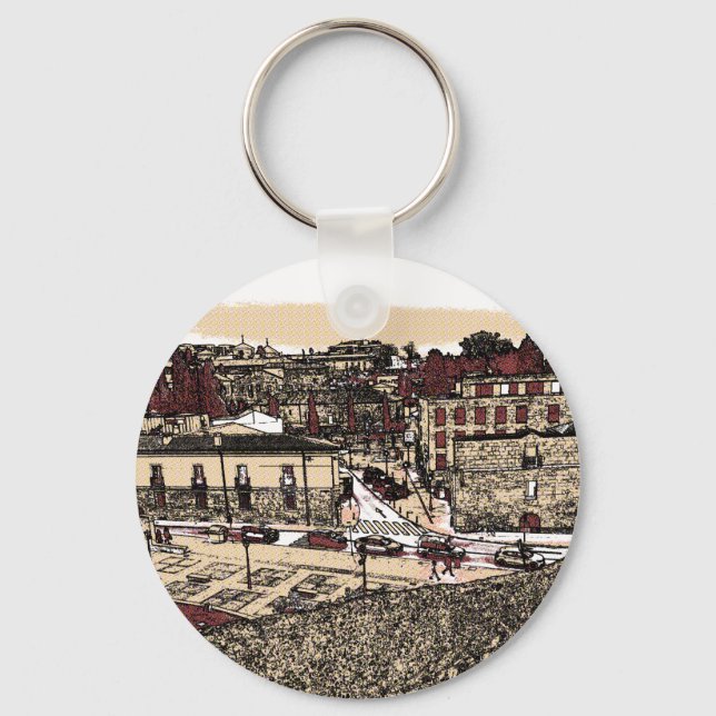 The Old Town of Salamanca Spain Key Ring (Front)
