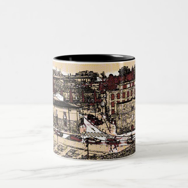 The Old Town of Salamanca Spain  Two-Tone Coffee Mug (Center)