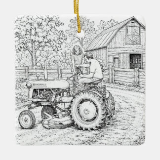 The old tractor ornament