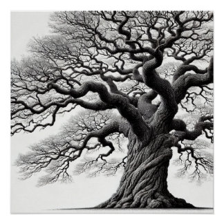 The Old Tree Ink art style  Poster