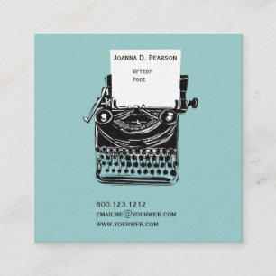 The Old Typewriter Writer Editor Publishing Square Business Card