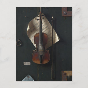 The Old Violin by William Michael Harnett Postcard