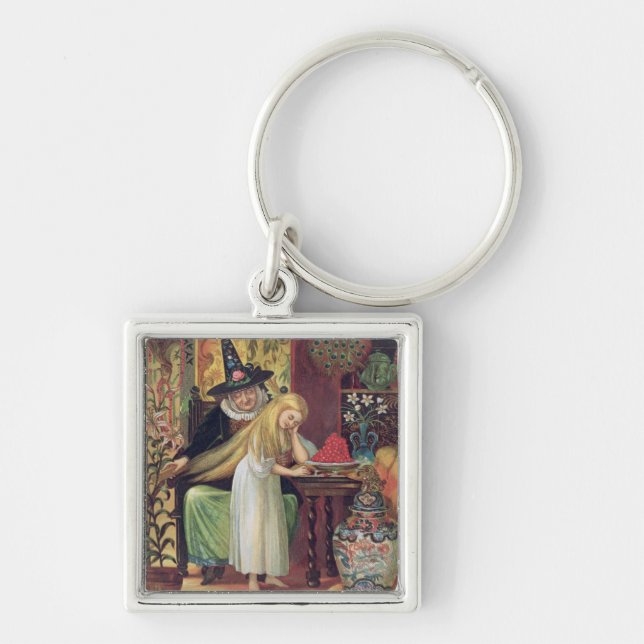 The Old Witch combing Gerda's hair with a golden c Key Ring (Front)