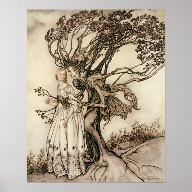 The Old Woman in the Wood by Arthur Rackham Poster (Front)