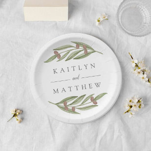 The Olive Branch Wedding Collection Paper Plate